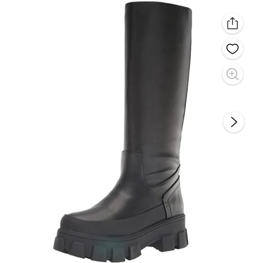 Circus by Sam Edelman Dollie Black Rounded Toe Pull On Knee High Boots